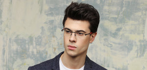 Black Rectangle Half Rim Unisex Eyeglasses by Lenskart Air Online-116832