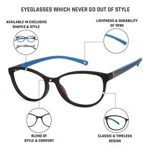 Grey Cat Eye Full Rim Women Eyeglasses by Lenskart Air Online-117251