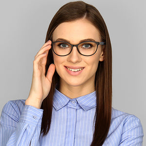 Grey Cat Eye Full Rim Women Eyeglasses by Lenskart Air Online-117251