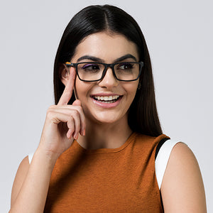 Grey Rectangle Full Rim Unisex Eyeglasses by Lenskart Air Online-117269