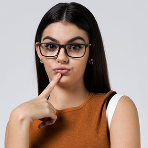 Grey Rectangle Full Rim Unisex Eyeglasses by Lenskart Air Online-117269