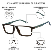 Load image into Gallery viewer, Brown Rectangle Full Rim Unisex Eyeglasses by Lenskart Air Online-117272