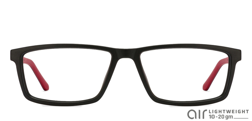 Black Rectangle Full Rim Unisex Eyeglasses by Lenskart Air Online-117273