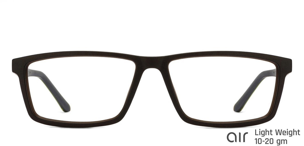 Brown Rectangle Full Rim Unisex Eyeglasses by Lenskart Air Online-117276