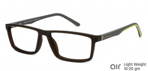 Brown Rectangle Full Rim Unisex Eyeglasses by Lenskart Air Online-117276
