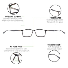 Load image into Gallery viewer, Grey Rectangle Full Rim Unisex Eyeglasses by Lenskart Air Online-117279