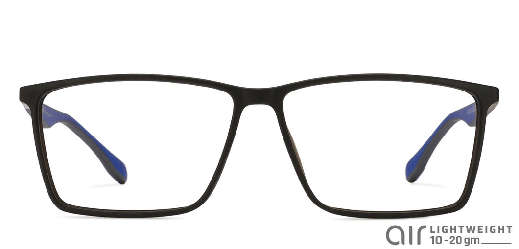 Grey Rectangle Full Rim Unisex Eyeglasses by Lenskart Air Online-117279