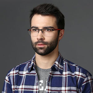 Gunmetal Rectangle Half Rim Unisex Eyeglasses by Vincent Chase Online-117948
