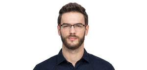 Gunmetal Rectangle Half Rim Unisex Eyeglasses by Vincent Chase Online-117948