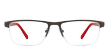 Load image into Gallery viewer, Gunmetal Rectangle Half Rim Unisex Eyeglasses by Vincent Chase Online-117948
