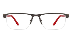 Gunmetal Rectangle Half Rim Unisex Eyeglasses by Vincent Chase Online-117948