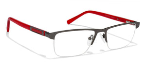 Gunmetal Rectangle Half Rim Unisex Eyeglasses by Vincent Chase Online-117948