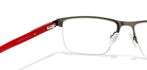Gunmetal Rectangle Half Rim Unisex Eyeglasses by Vincent Chase Online-117948
