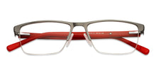 Load image into Gallery viewer, Gunmetal Rectangle Half Rim Unisex Eyeglasses by Vincent Chase Online-117948