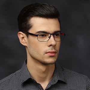 Blue Rectangle Full Rim Unisex Eyeglasses by Vincent Chase Online-117962