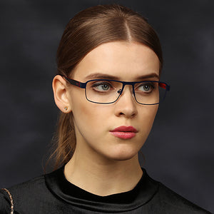 Blue Rectangle Full Rim Unisex Eyeglasses by Vincent Chase Online-117962