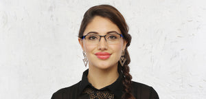 Gunmetal Rectangle Half Rim Unisex Eyeglasses by Vincent Chase Online-117964