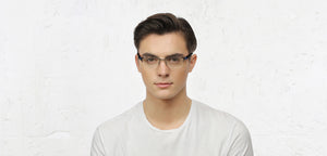 Gunmetal Rectangle Half Rim Unisex Eyeglasses by Vincent Chase Online-117964
