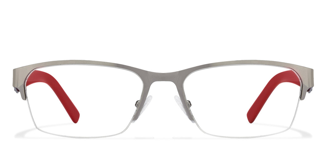 Gunmetal Rectangle Half Rim Unisex Eyeglasses by Vincent Chase Online-117964