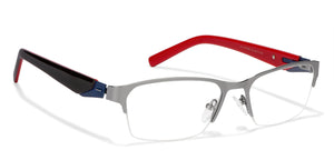 Gunmetal Rectangle Half Rim Unisex Eyeglasses by Vincent Chase Online-117964