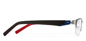 Gunmetal Rectangle Half Rim Unisex Eyeglasses by Vincent Chase Online-117964