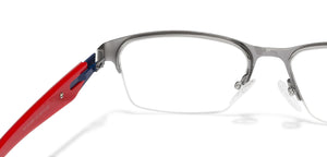 Gunmetal Rectangle Half Rim Unisex Eyeglasses by Vincent Chase Online-117964