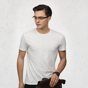 Gunmetal Rectangle Half Rim Unisex Eyeglasses by Vincent Chase Online-117964