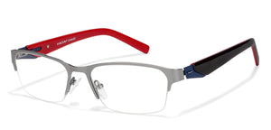 Gunmetal Rectangle Half Rim Unisex Eyeglasses by Vincent Chase Online-117964