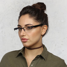 Load image into Gallery viewer, Blue Rectangle Half Rim Unisex Eyeglasses by Vincent Chase Online-117967