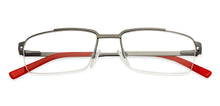 Load image into Gallery viewer, Gunmetal Rectangle Half Rim Unisex Eyeglasses by Vincent Chase VC-117969