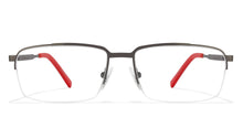 Load image into Gallery viewer, Gunmetal Rectangle Half Rim Unisex Eyeglasses by Vincent Chase VC-117969