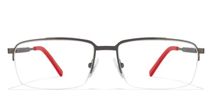 Gunmetal Rectangle Half Rim Unisex Eyeglasses by Vincent Chase VC-117969