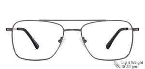 Gunmetal Square Full Rim Unisex Eyeglasses by Vincent Chase VC-117974