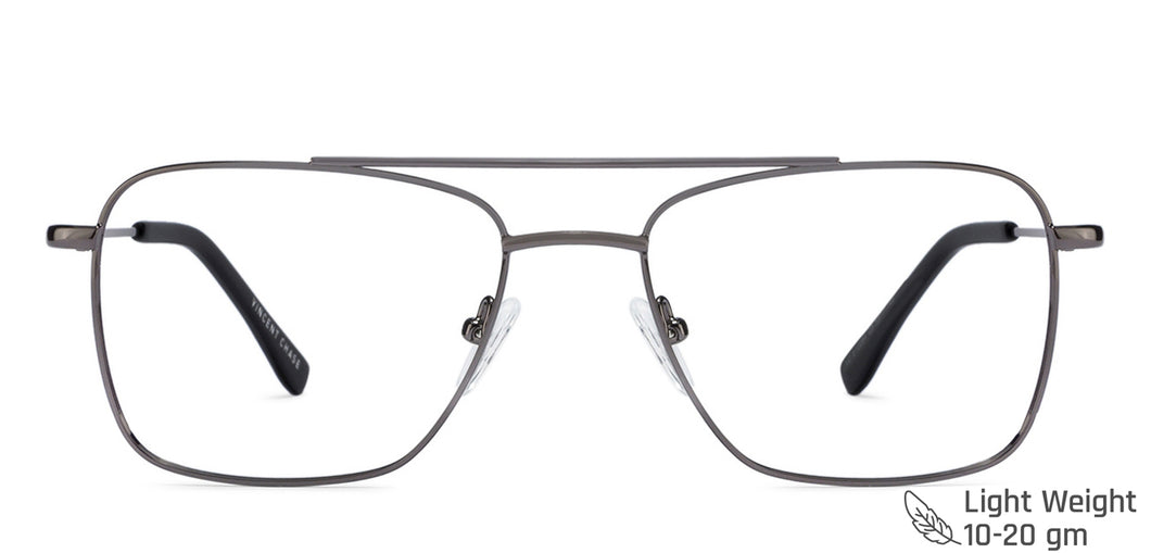 Gunmetal Square Full Rim Unisex Eyeglasses by Vincent Chase VC-117974