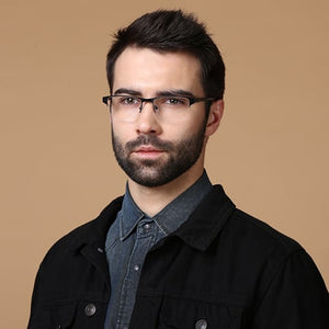 Black Rectangle Half Rim Unisex Eyeglasses by Vincent Chase Online-117981
