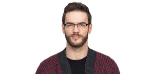Black Rectangle Half Rim Unisex Eyeglasses by Vincent Chase Online-117981