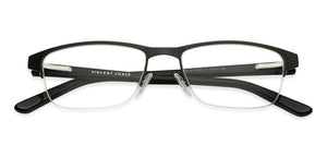 Black Rectangle Half Rim Unisex Eyeglasses by Vincent Chase Online-117981