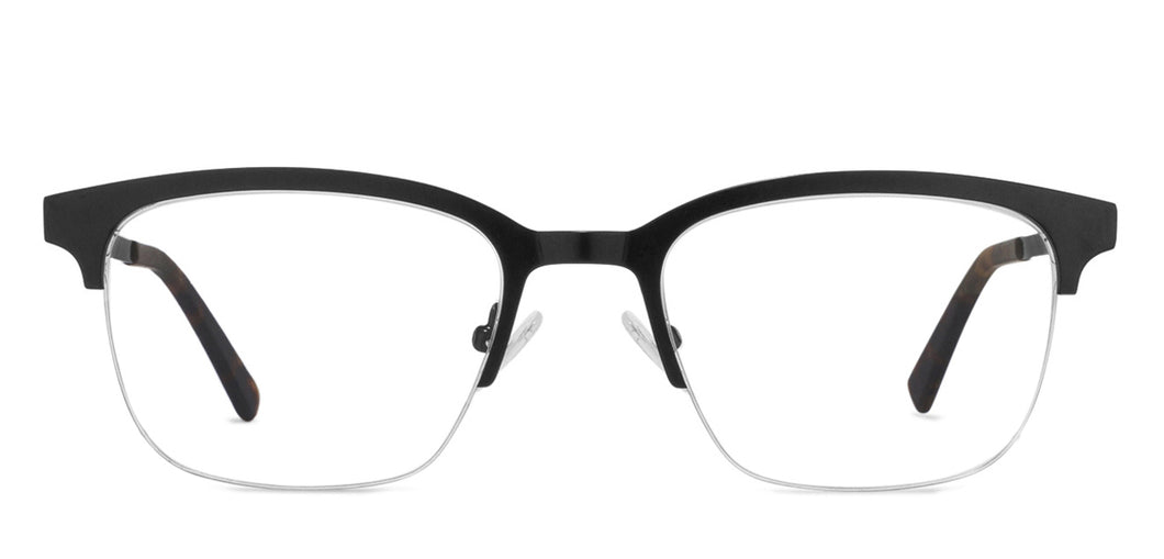 Black Wayfarer Half Rim Unisex Eyeglasses by Vincent Chase Online-118019