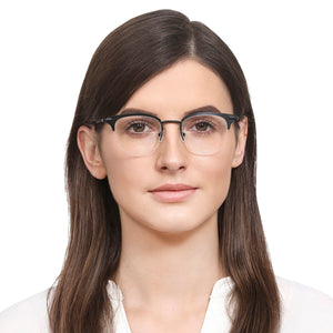 Black Wayfarer Half Rim Unisex Eyeglasses by Vincent Chase VC-118023