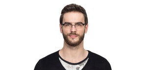 Black Wayfarer Half Rim Unisex Eyeglasses by Vincent Chase VC-118023