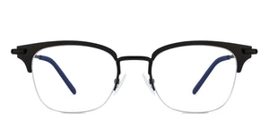 Black Wayfarer Half Rim Unisex Eyeglasses by Vincent Chase VC-118023