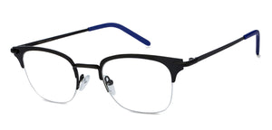 Black Wayfarer Half Rim Unisex Eyeglasses by Vincent Chase VC-118023