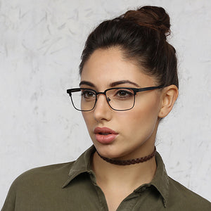 Black Wayfarer Full Rim Unisex Eyeglasses by Vincent Chase VC-118041
