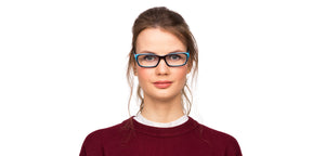 Blue Rectangle Full Rim Unisex Eyeglasses by Vincent Chase Online-118149