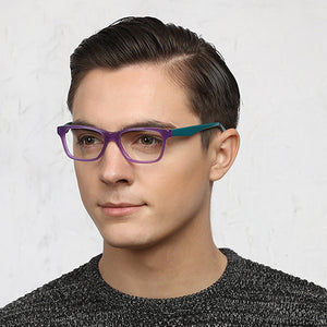 Purple Rectangle Full Rim Unisex Eyeglasses by Vincent Chase Online-118372
