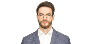 Silver Rectangle Full Rim Unisex Eyeglasses by Lenskart Air Online-118430