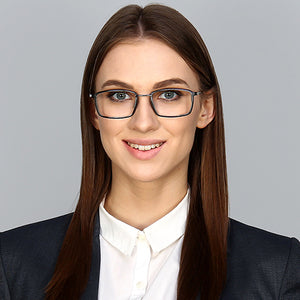 Silver Rectangle Full Rim Unisex Eyeglasses by Lenskart Air Online-118430