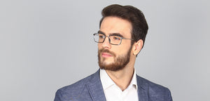 Silver Rectangle Full Rim Unisex Eyeglasses by Lenskart Air Online-118430