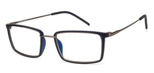Silver Rectangle Full Rim Unisex Eyeglasses by Lenskart Air Online-118430