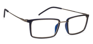 Silver Rectangle Full Rim Unisex Eyeglasses by Lenskart Air Online-118430